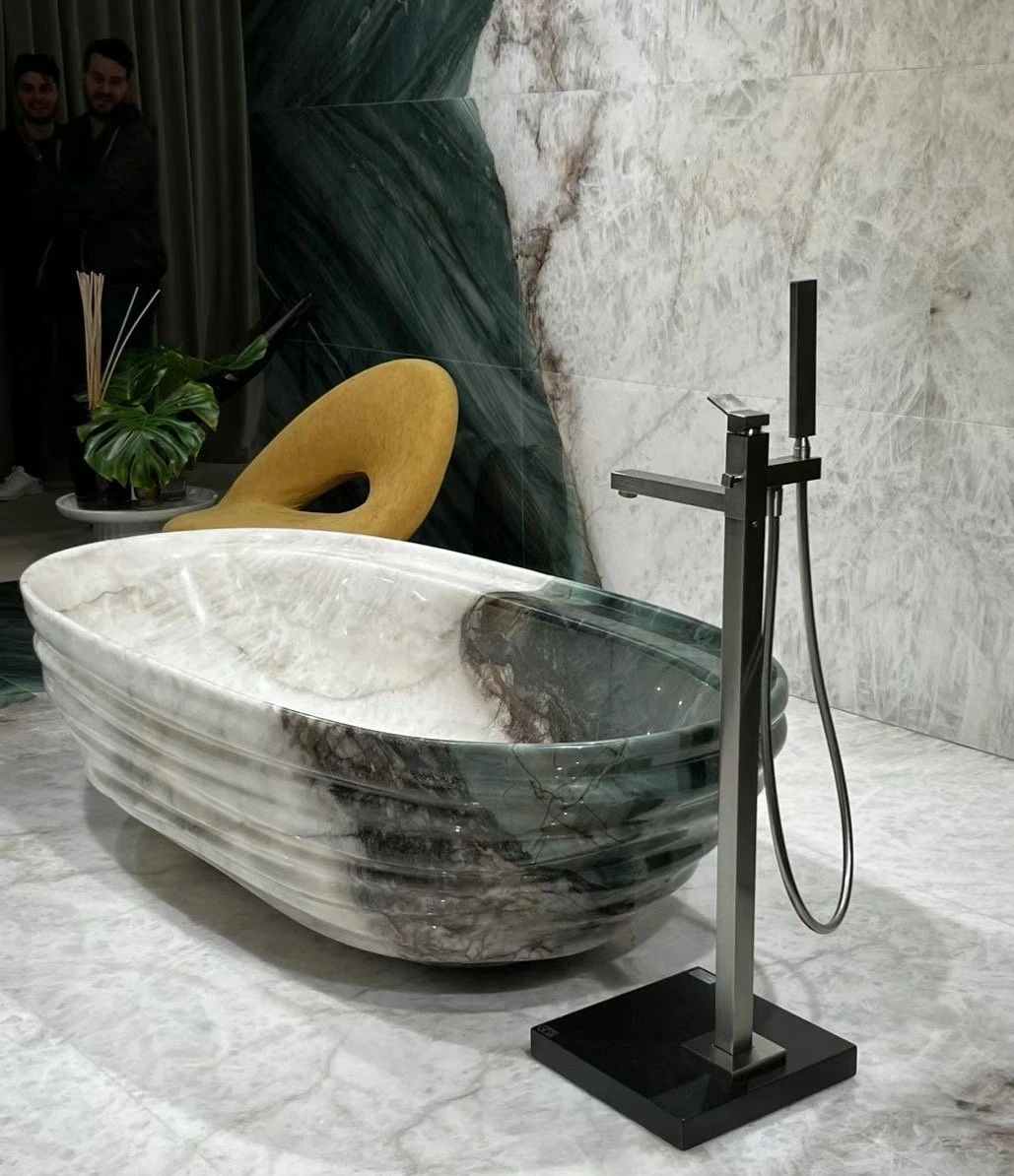 Natural Stone Oval/Retangle/Square/Circular/ Coner/Ellipse Freestanding/Pedestal Onyx/Granite/Marble Stone Bathtub for Bathroom Bath Tub