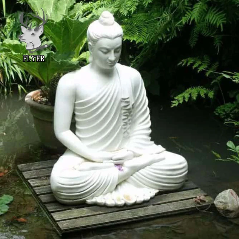 Wholesale Outdoor Garden Decor Big Stone Marble Sitting Buddha Sculpture