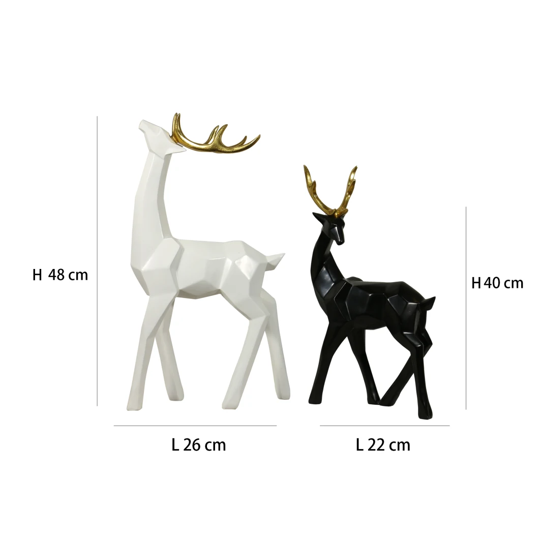 Wholesale Promotional Antique Crafts Custom Resin Deer Sculpture Table Tops Crafts Decor