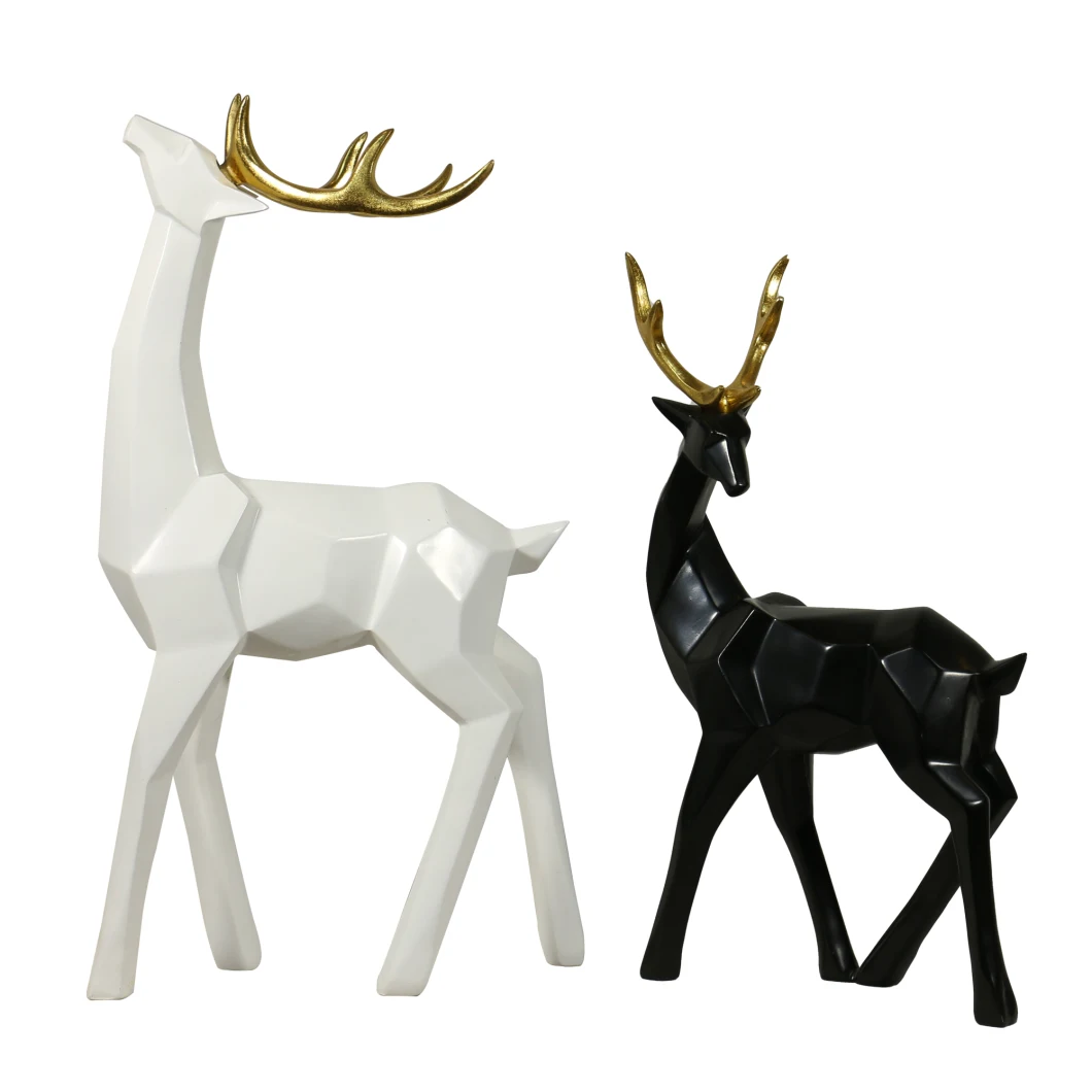 Wholesale Promotional Antique Crafts Custom Resin Deer Sculpture Table Tops Crafts Decor