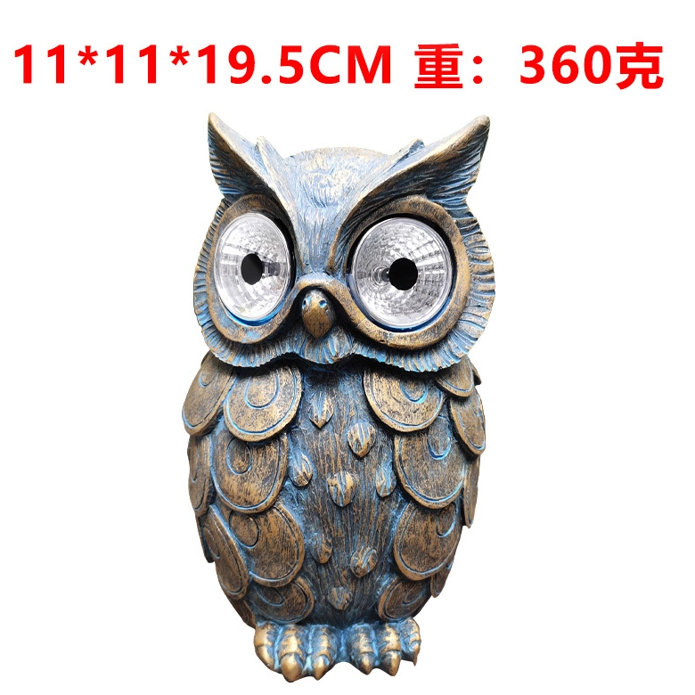 Garden Decoration Animal Tortoise, Owl Sculpture Solar Lights, Resin Crafts for Outdoor Decor Garden Decoration