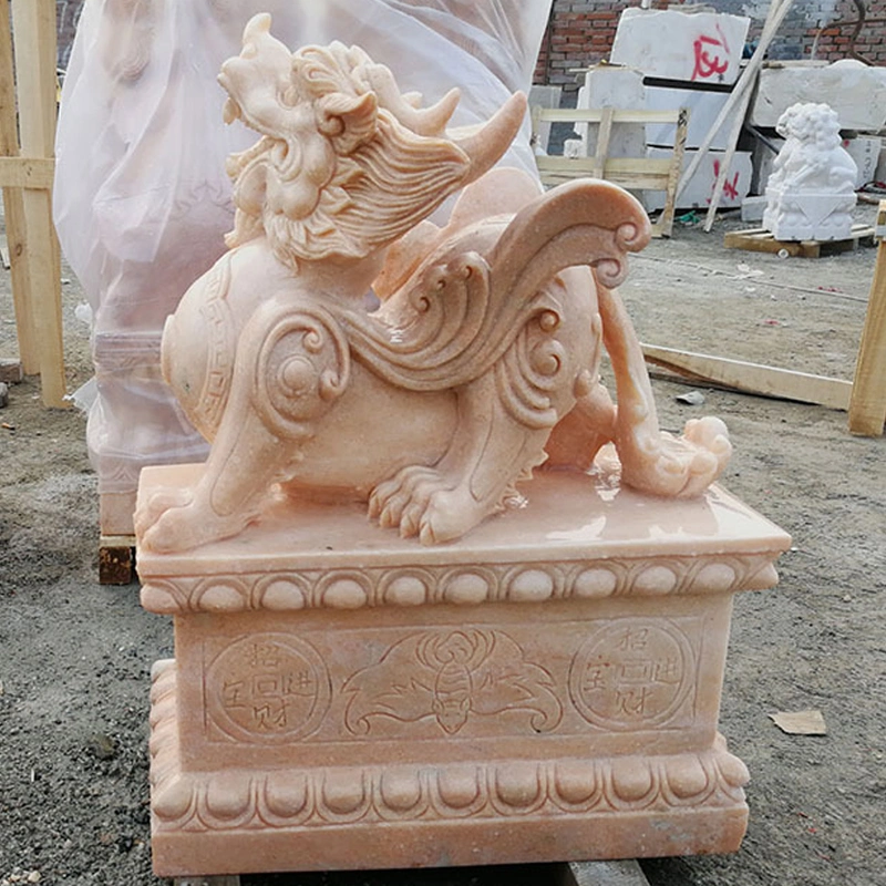 Marble Stone Sculpture Animal Statue, White Elephant Carving for Garden