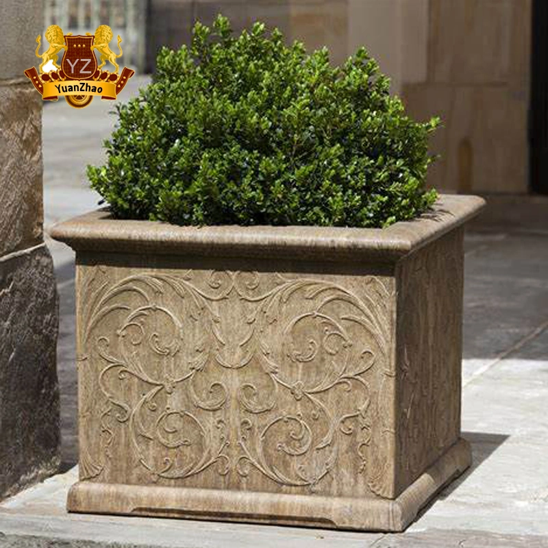 Made From China Factory Supplier High Quality Handmade Stone Marble Flowerpots for Sale