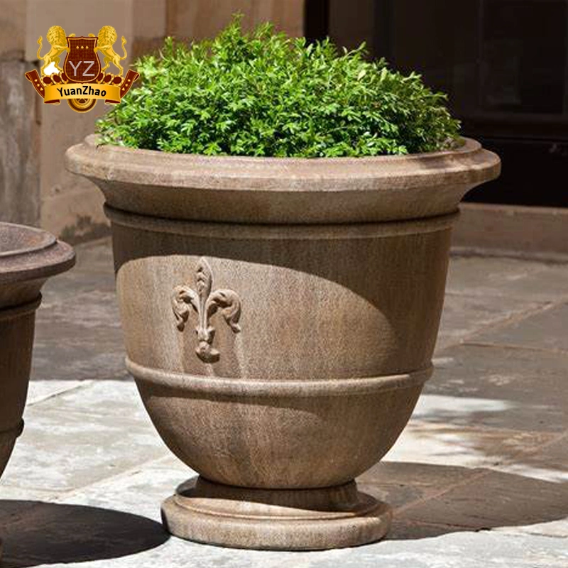 Made From China Factory Supplier High Quality Handmade Stone Marble Flowerpots for Sale