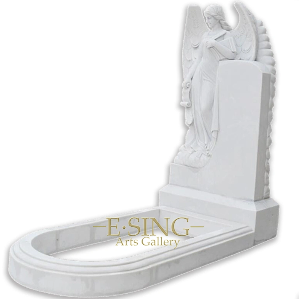 Stone Gravestone Marble Tombstone Monuments with Lady Statue for Sales