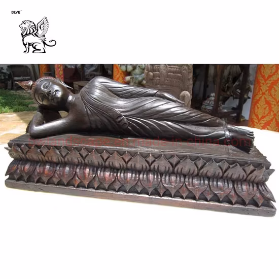 Blve Outdoor Große Kupfer Metall Liegende Budha Bronze Schlafende Buddha Statuen Skulptur