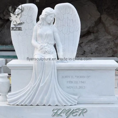 Niedriger Preis Benutzerdefinierte Outdoor Friedhof Memorial Granit Grabstein Marmor Engel Statue Grabstein