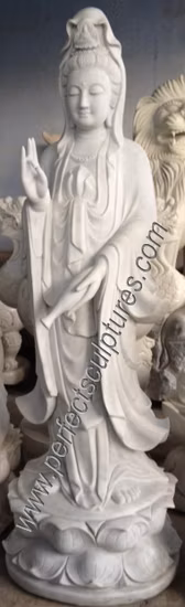 Lieferant Buddha Marmor Stein Kuan Yin Statue Skulptur Preis Mfsg-49